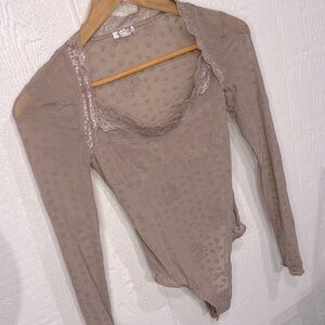 In the city bodysuit NWOT taupe/mauve